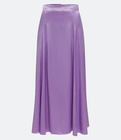 Saia Longa Evasê em Viscose Acetinada com Caimento Fluido e Rodado