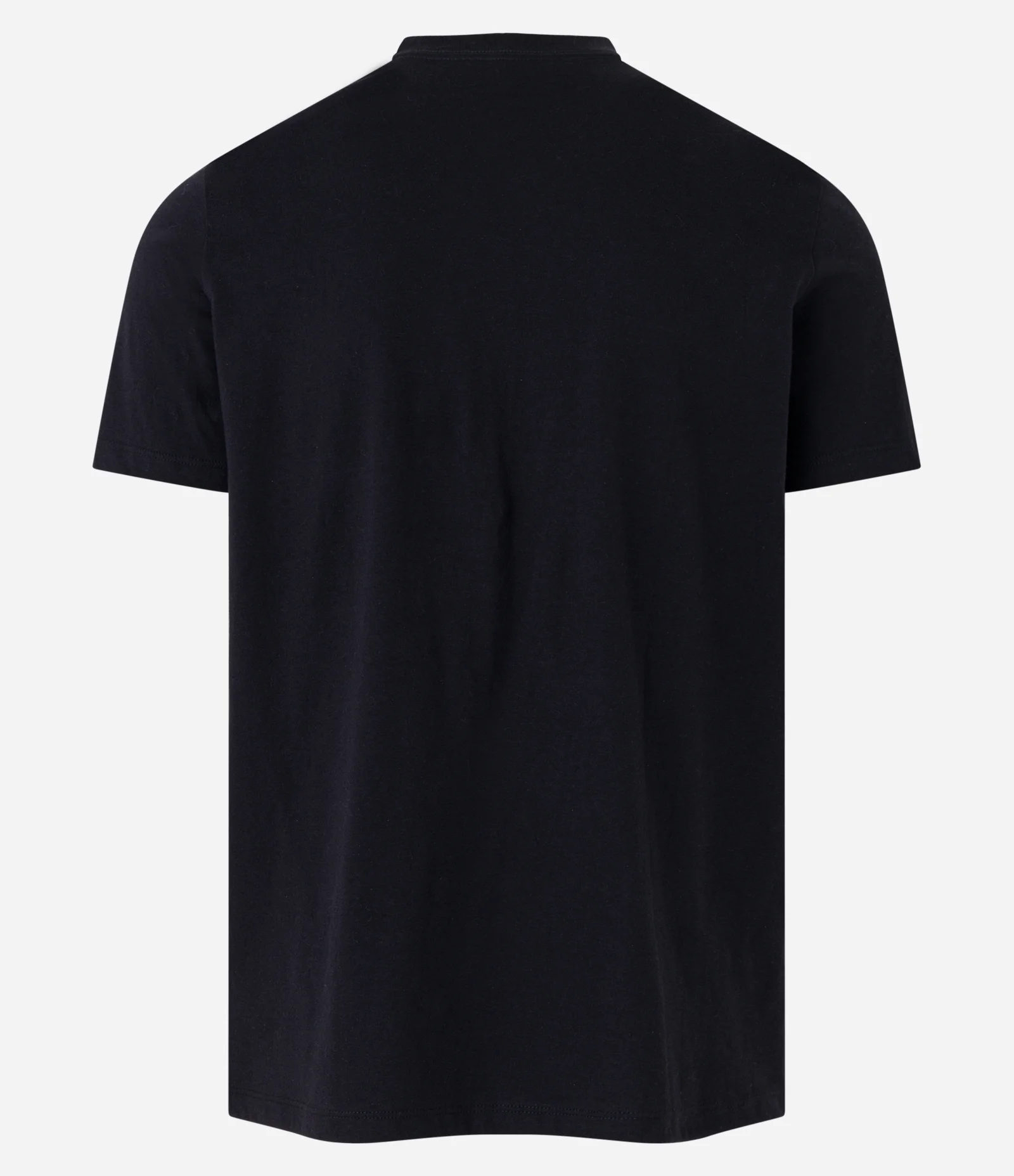 Camiseta Regular em Algodão com Estampa de Listras e Etiqueta Frontal Preto 2