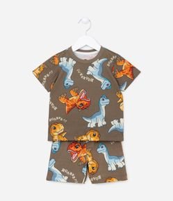 Conjunto infantil Curto com Estampa de Dinossauros - Tam 1 a 5 anos