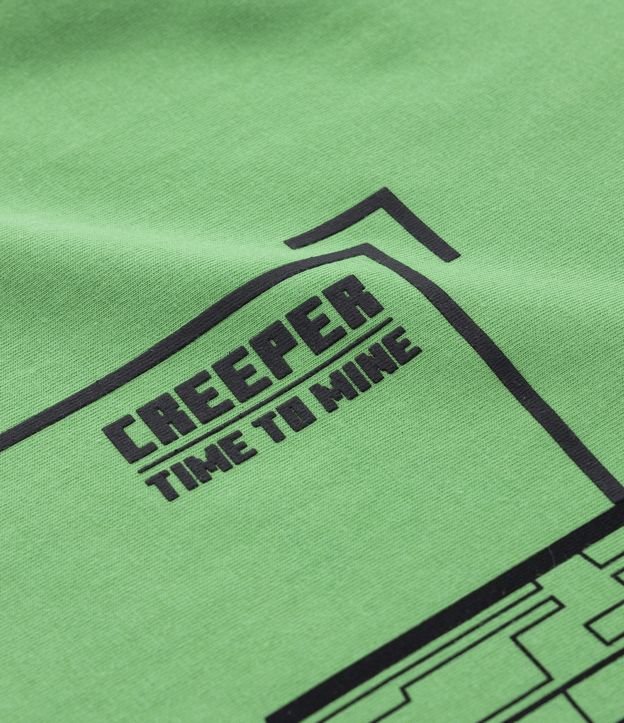 Camiseta Infantil com Estampa Minecraft - Tam 5 a 14 anos Verde 3
