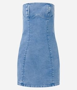 Vestido Jeans Tomara que Caia com Recortes