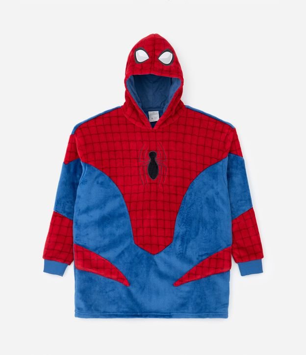 Poncho Infantil Quentinho em Fleece Homem Aranha - Tam 3 ao 12 Anos