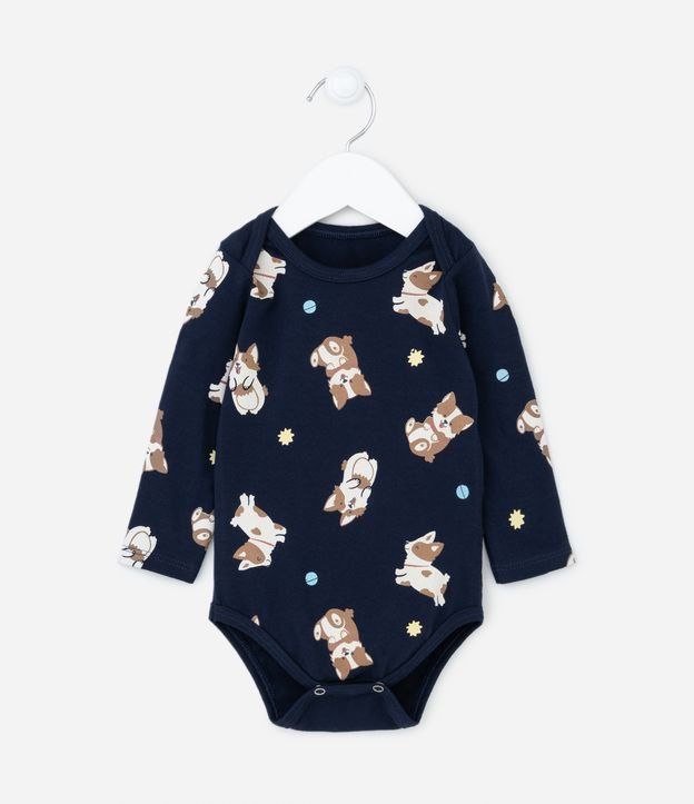 Body Infantil com Estampa de Cachorrinhos - Tam RN a 18 meses