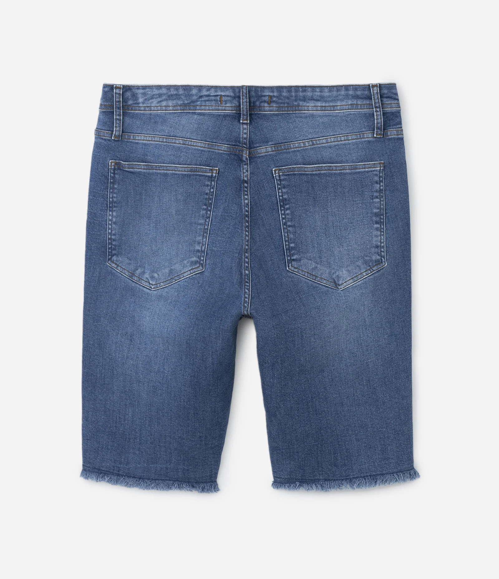 Bermuda Ciclista Jeans com Barra Desfiada Curve & Plus Size Azul 2