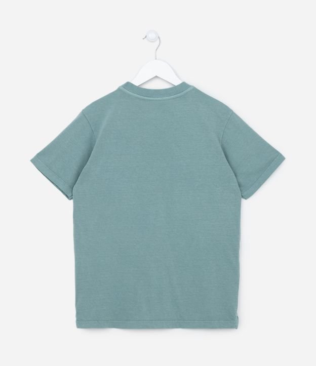 Camiseta Manga Curta Infantil com Estampa de Montanha - Tam 5 a 14 anos Azul 2