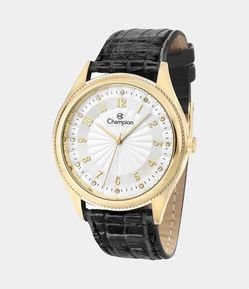Kit Relógio Champion com Pulseira em Couro e Caixa em Metal CN20248M