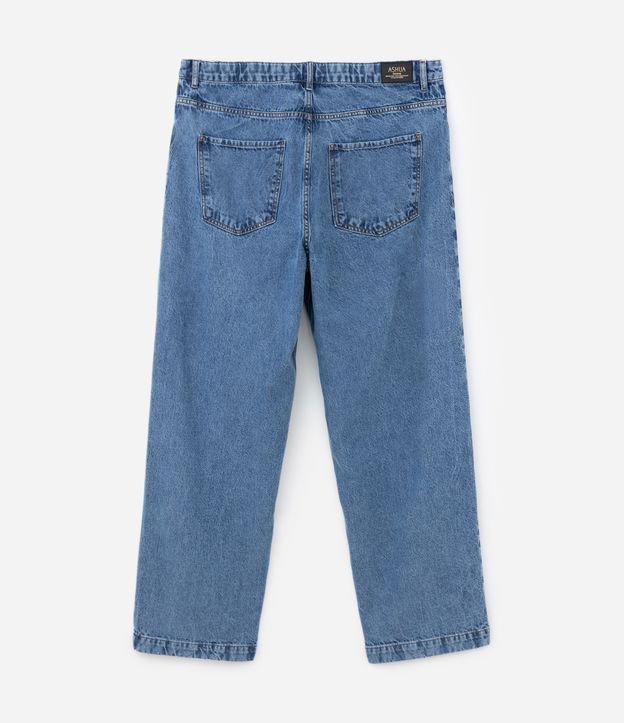 Calça Reta Anos 90 Jeans com Abotoamento Frontal Curve & Plus Size Azul 7