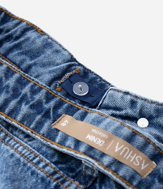 Calça Reta Anos 90 Jeans com Abotoamento Frontal Curve & Plus Size Azul 8