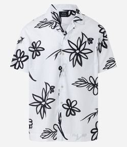 Camisa Relaxed em Viscolinho com Estampa Floral