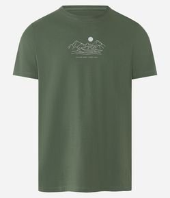 Camiseta Regular Manga Curta com Estampa Minimalista