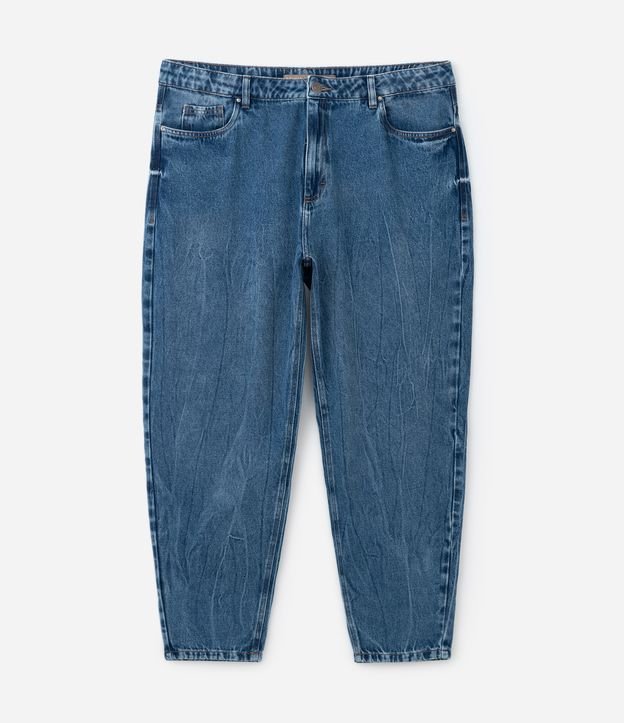 Calça Mom Cintura Média em Jeans Curve & Plus Size Azul 7