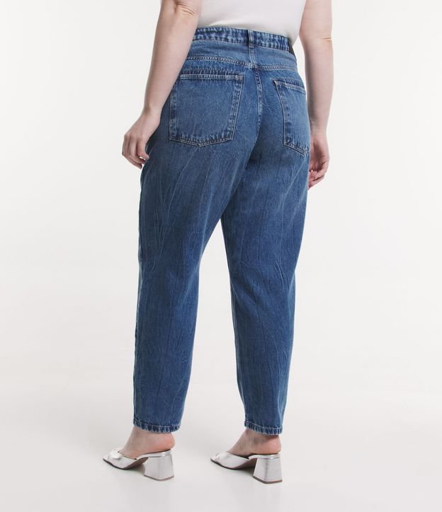 Calça Mom Cintura Média em Jeans Curve & Plus Size Azul 3