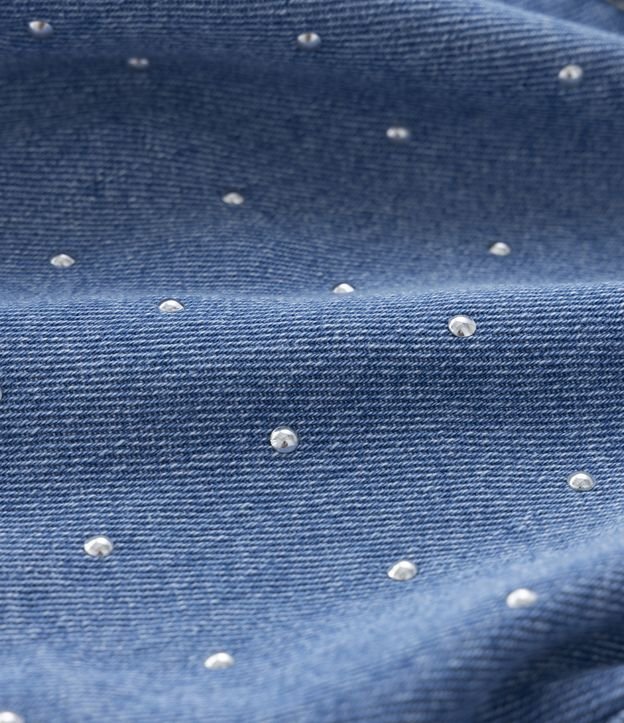 Top Jeans com Brilhos Aplicados e Lastex nas Costas Curve & Plus Size Azul 7