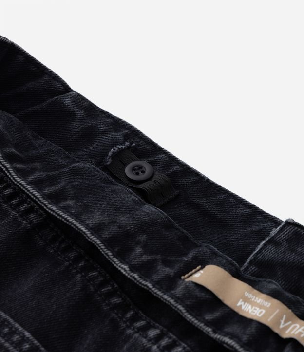 Saia Curta em Jeans com Brilho Curve & Plus Size Preto 8