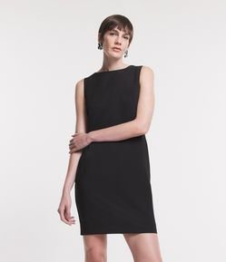 Vestido Curto Alfaiatado Sem Manga