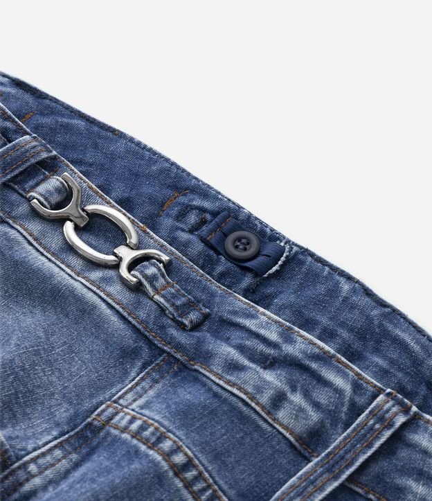 Calça Flare Jeans com Corrente Ônix no Cós e Cintura Média Curve & Plus Size Azul 7