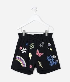 Short Clochard Infantil com Estampas Variadas - Tam 5 a 14 anos