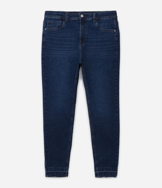 Calça Skinny Jeans com Barra Desfeita Curve & Plus Size Azul 6
