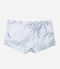 Sunga Boxer em Microfibra com Cordão e Estampa Floral