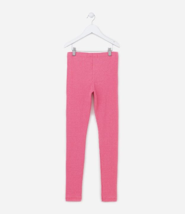 Calça Legging Infantil Canelada - Tam 5 a 14 Anos Rosa