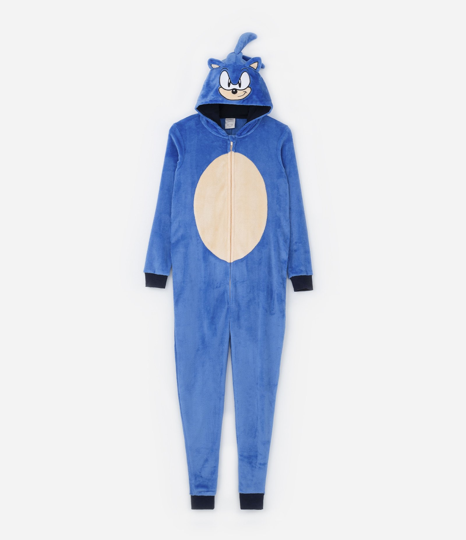 Pijama Jumper Infantil em Fleece com Bordado Sonic - Tam 4 a 12 Anos Azul 1