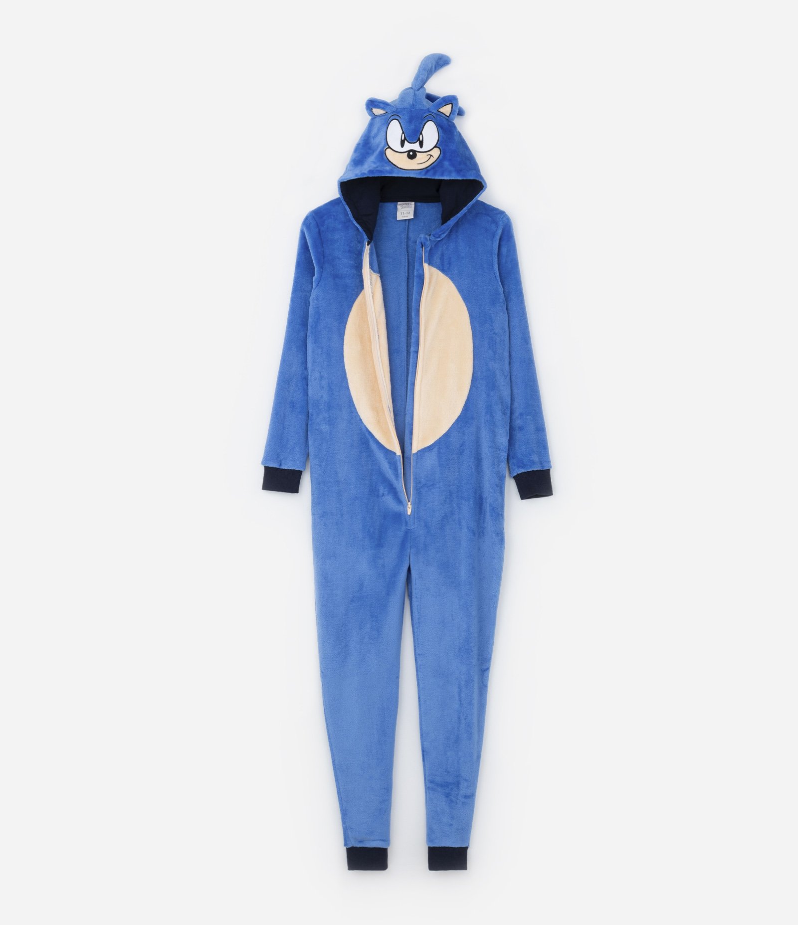 Pijama Jumper Infantil em Fleece com Bordado Sonic - Tam 4 a 12 Anos Azul 2