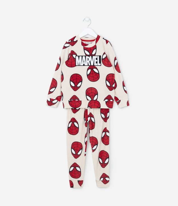 Pijama Infantil Longo em Fleece com Estampa do Homem Aranha - Tam 3 a 12 anos