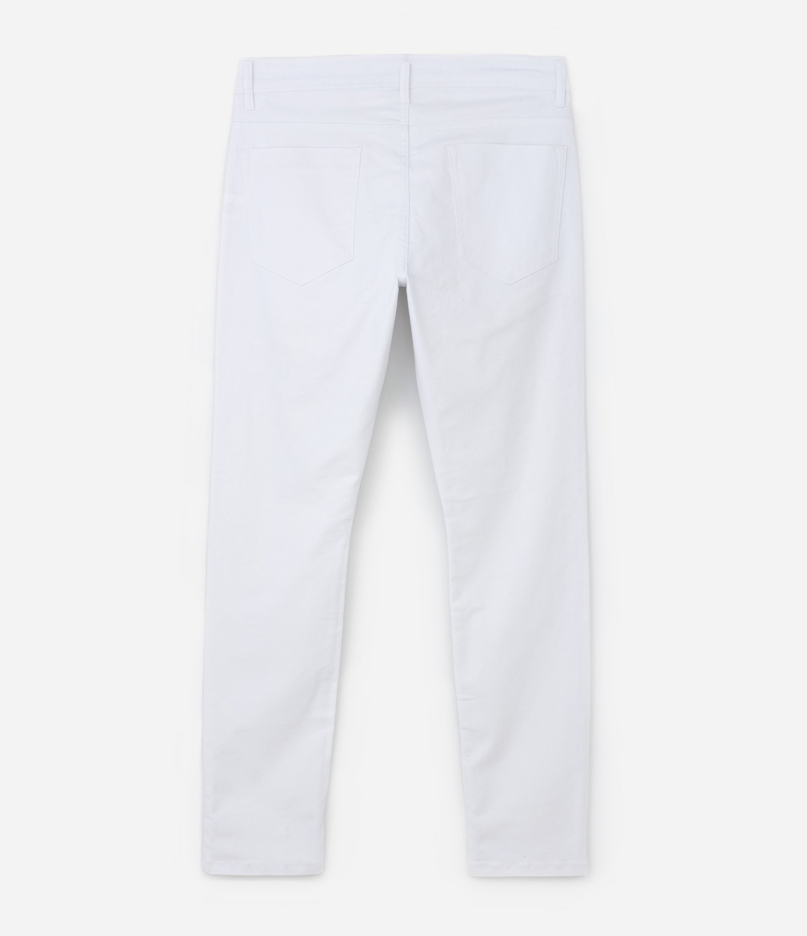 Calça Skinny Básica em Sarja com Elastano e Bolsos Branco 6