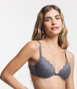 Sutiã Base em Poliamida com Bojo Oco e Textura Rendada