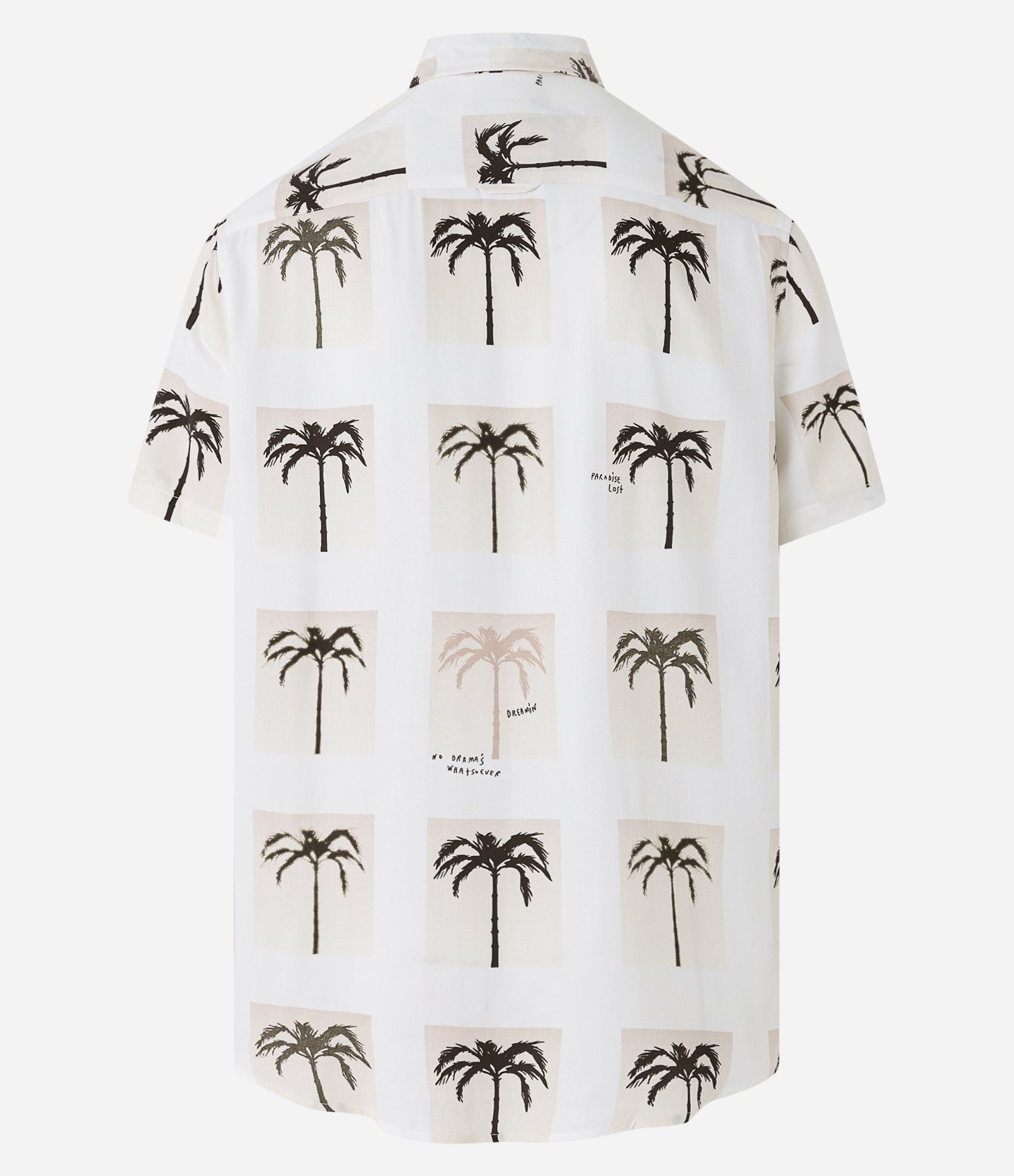 Camisa Manga Curta em Viscose com Estampa de Coqueiros Branco 2