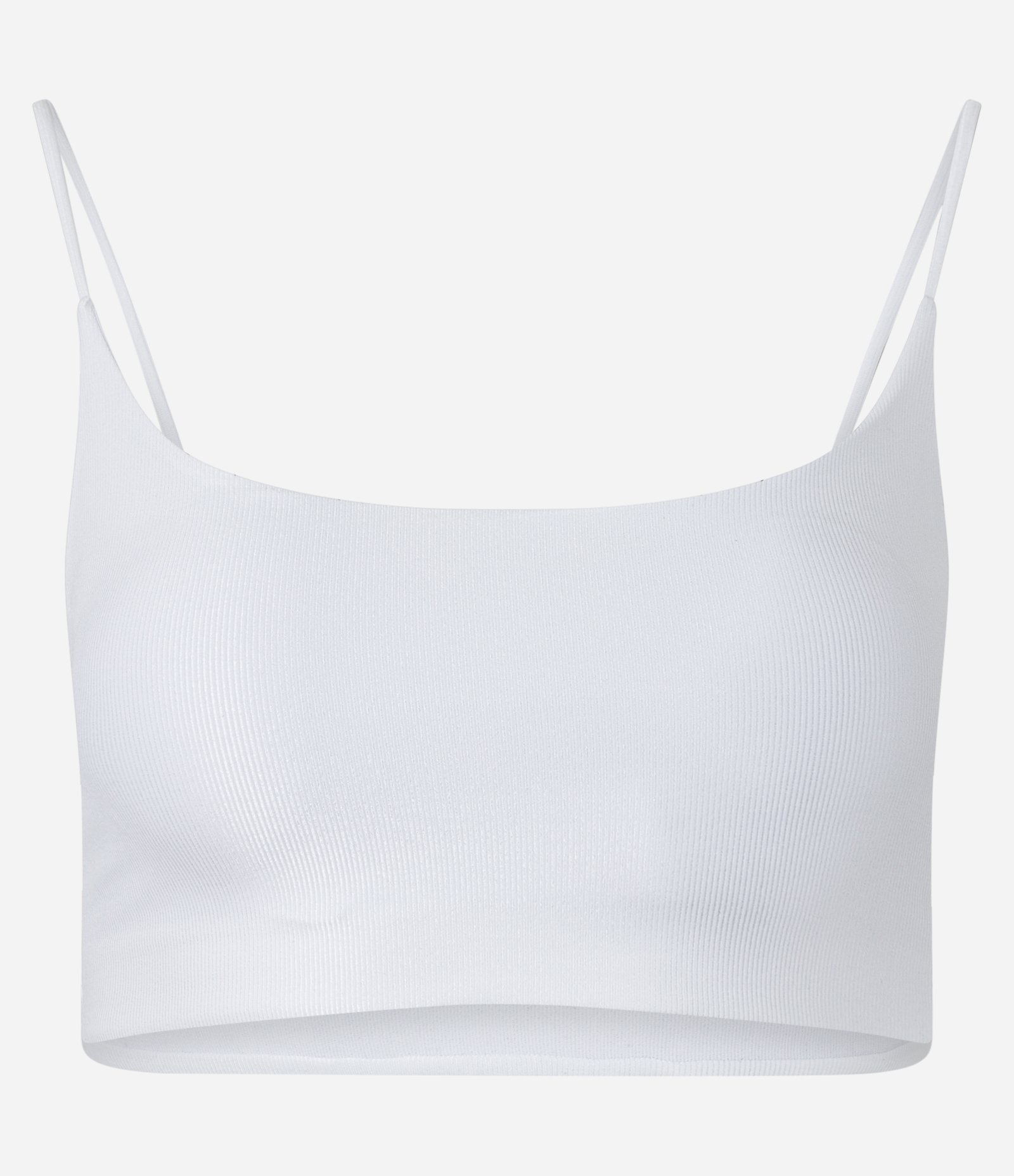 Top Esportivo em Poliamida com Bojo e Textura Canelada Branco 1
