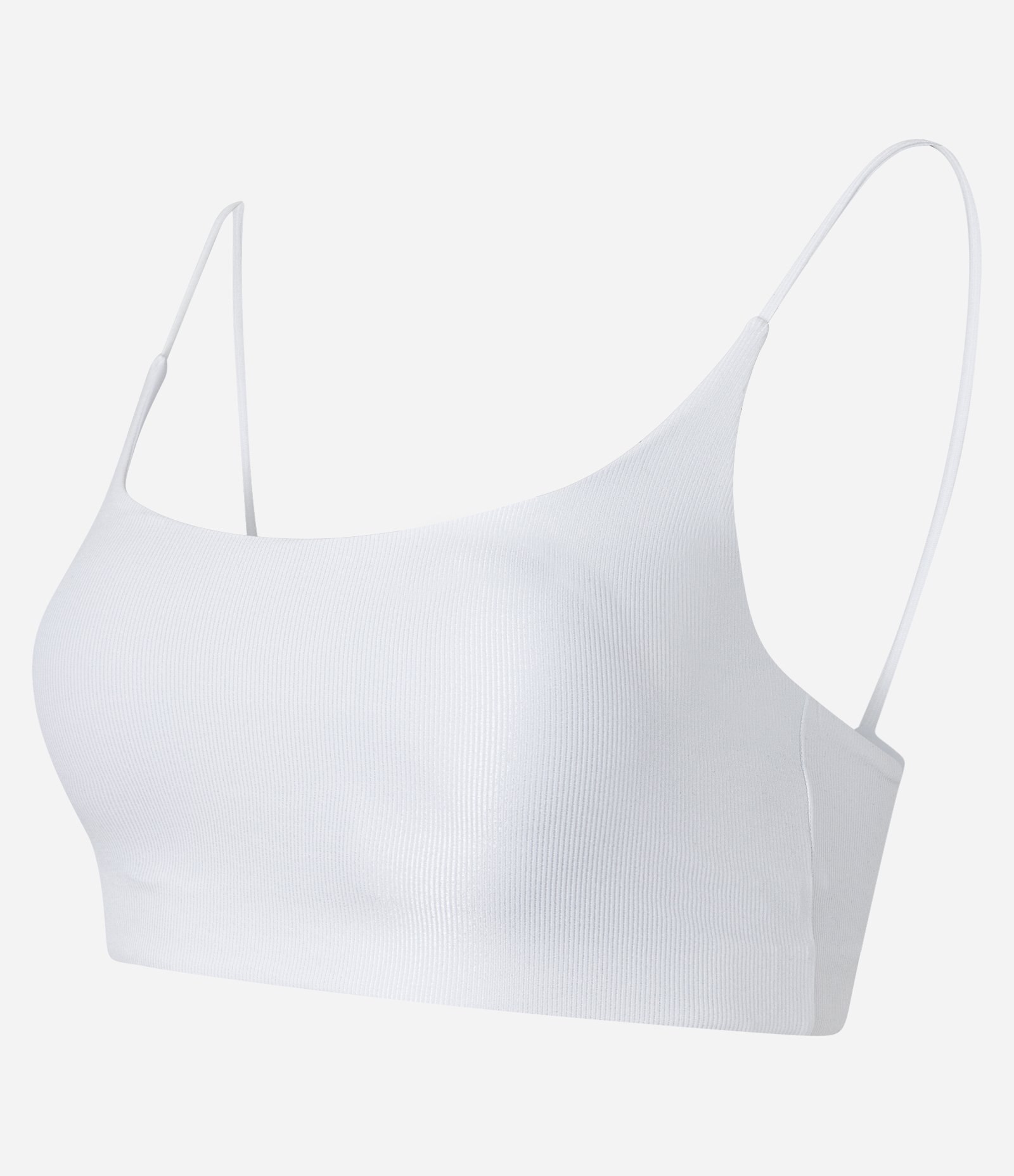 Top Esportivo em Poliamida com Bojo e Textura Canelada Branco 2