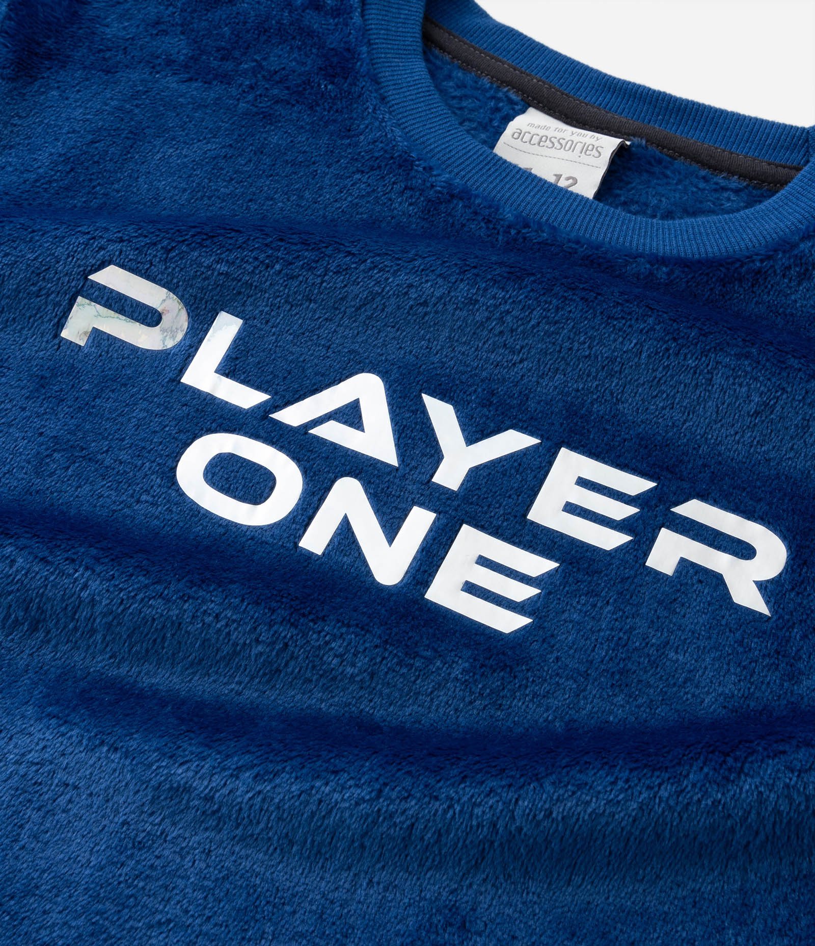 Pijama Infantil Longo em Fleece Estampa Player One - Tam 5 ao 14 anos Azul 5