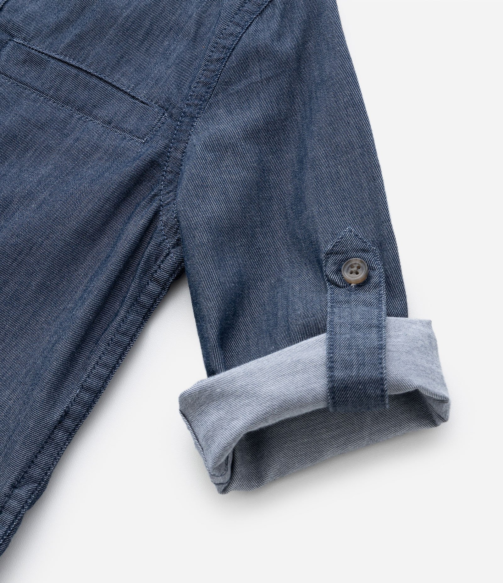 Camisa Básica Infantil em Tricoline com Gola Padre - Tam 1 a 4 anos Azul Escuro 4