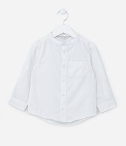 Camisa Básica Infantil em Tricoline com Gola Padre - Tam 1 a 4 anos