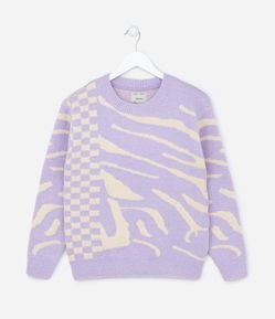 Suéter Oversized Infantil com Estampa de Conceitual - Tam 5 a 14 anos