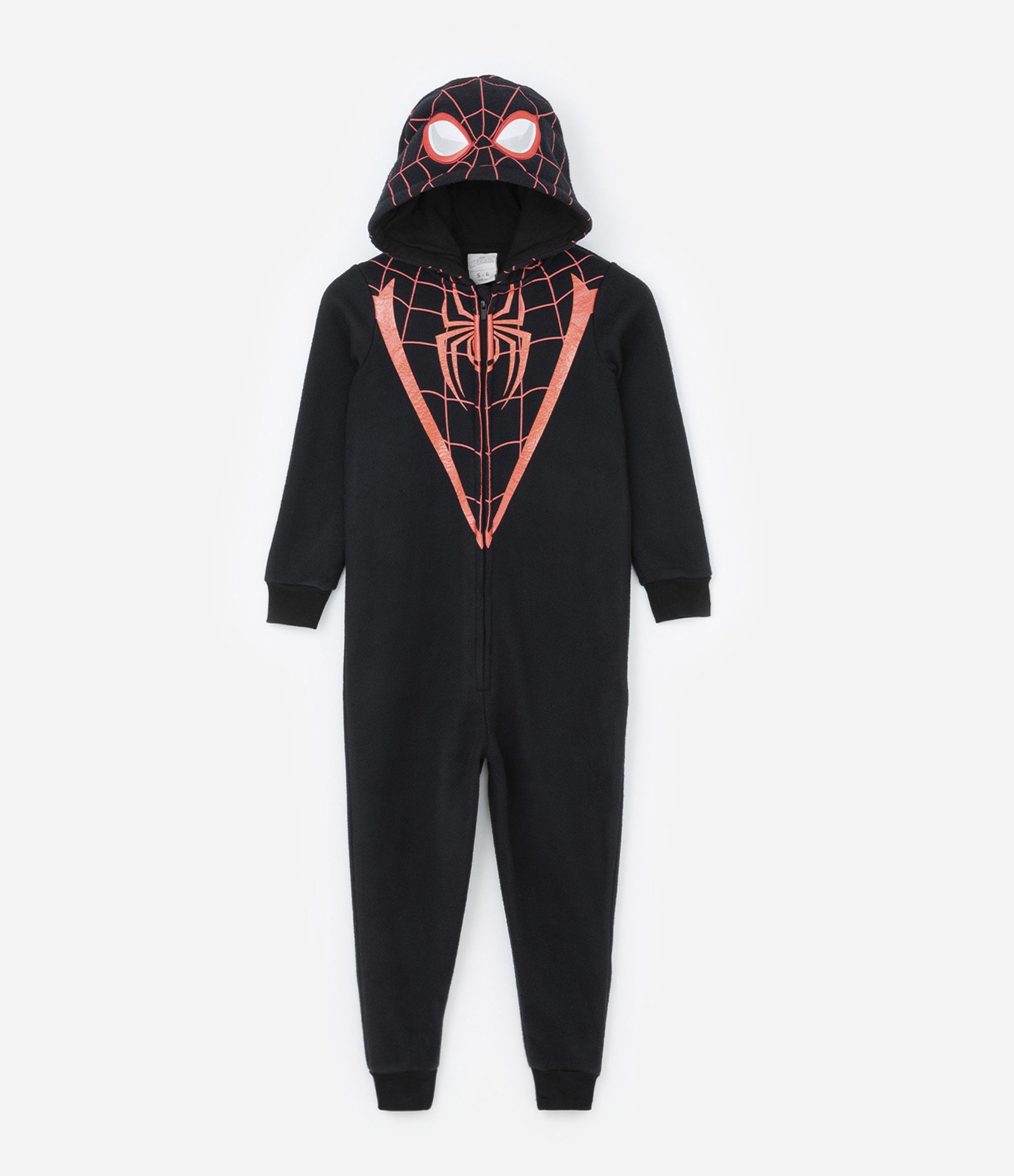 Pijama Jumper Infantil em Fleece com Estampa do Homem Aranha - Tam 4 a 12 anos Preto 1