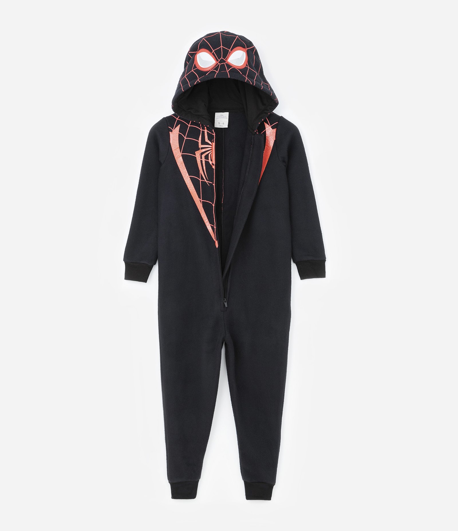 Pijama Jumper Infantil em Fleece com Estampa do Homem Aranha - Tam 4 a 12 anos Preto 2