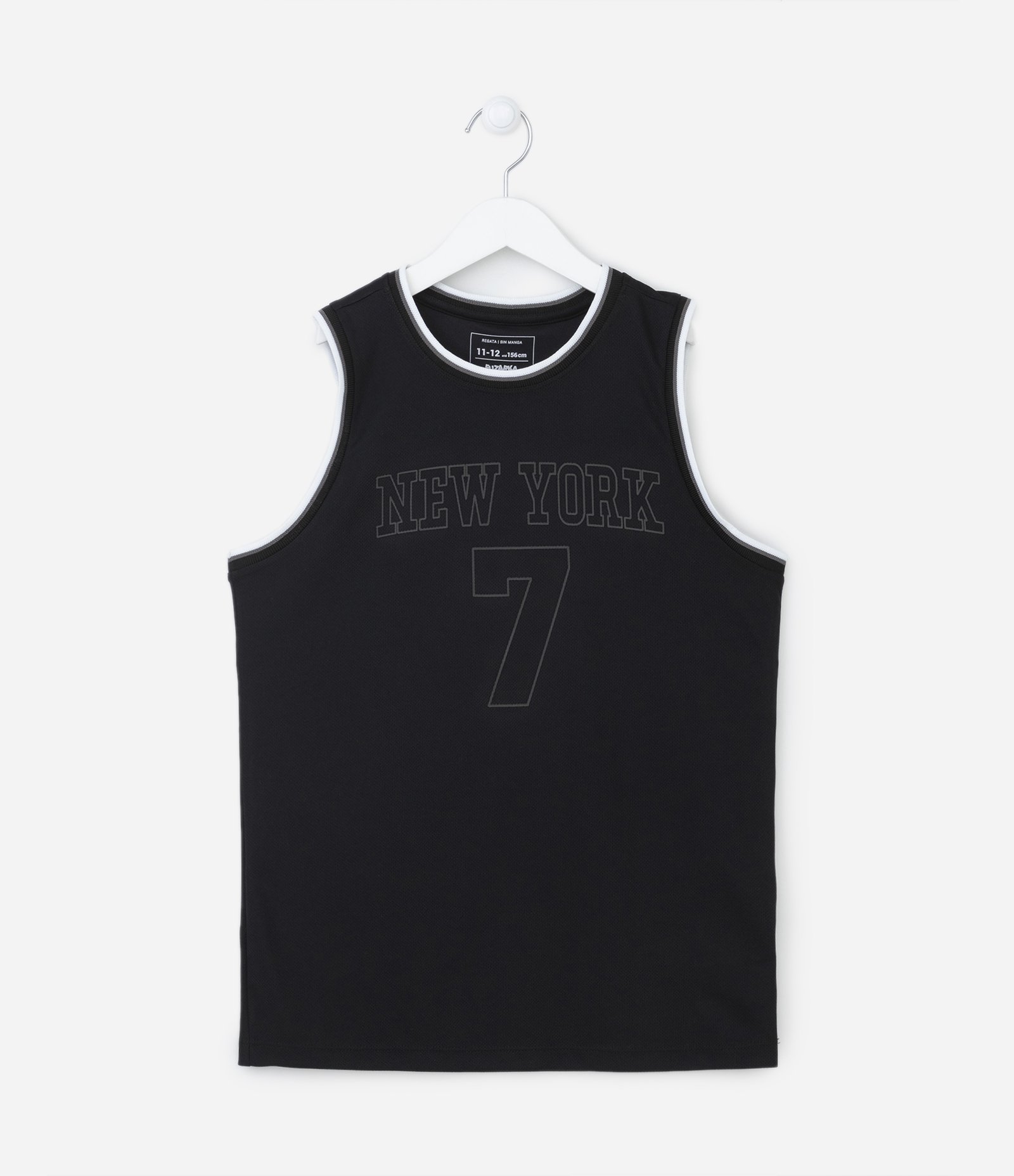 Camiseta Regata Infantil com Estampa de Basquete - Tam 5 a 14 anos Preto 1
