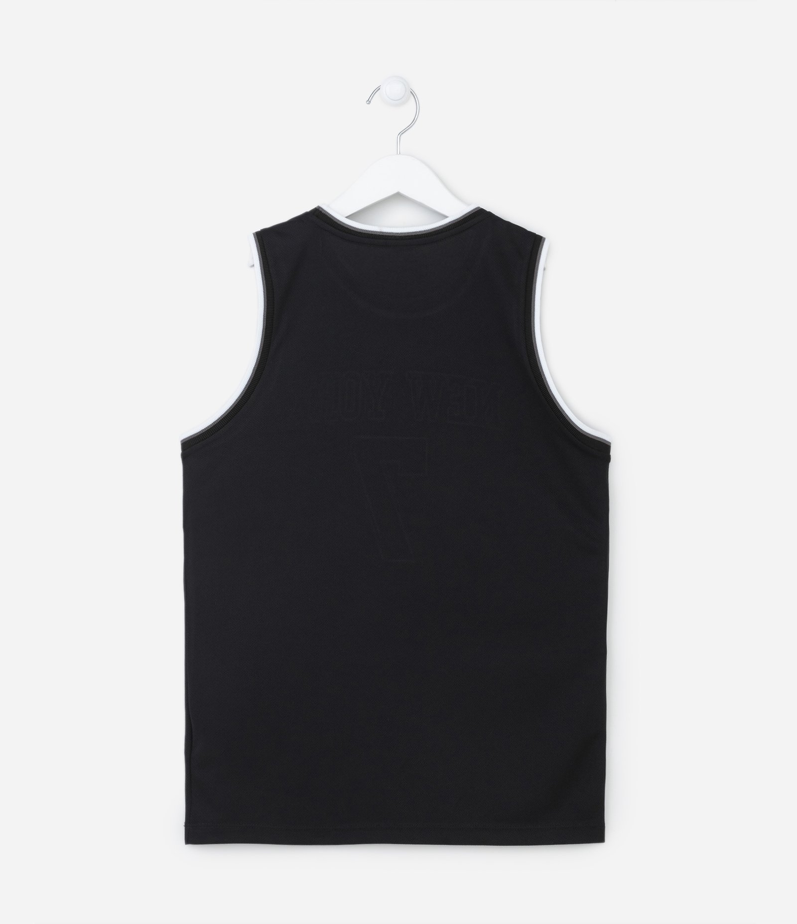 Camiseta Regata Infantil com Estampa de Basquete - Tam 5 a 14 anos Preto 2