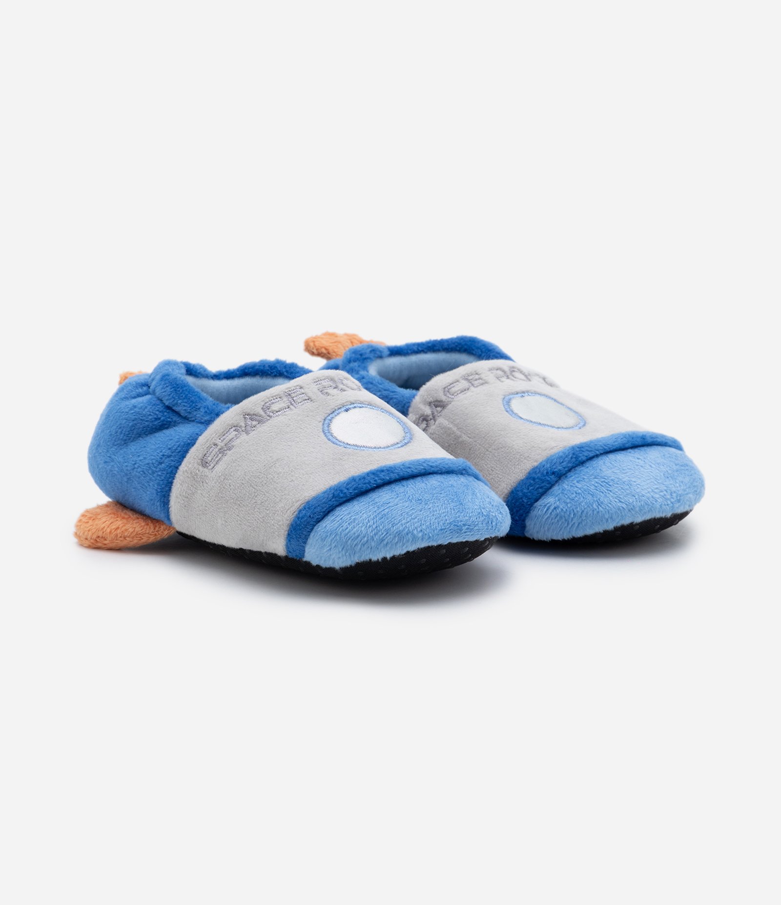Pantufa Fechada Infantil em Fleece com Bordado Foguetinho - Tam 19/20 ao 27/28 Azul 1