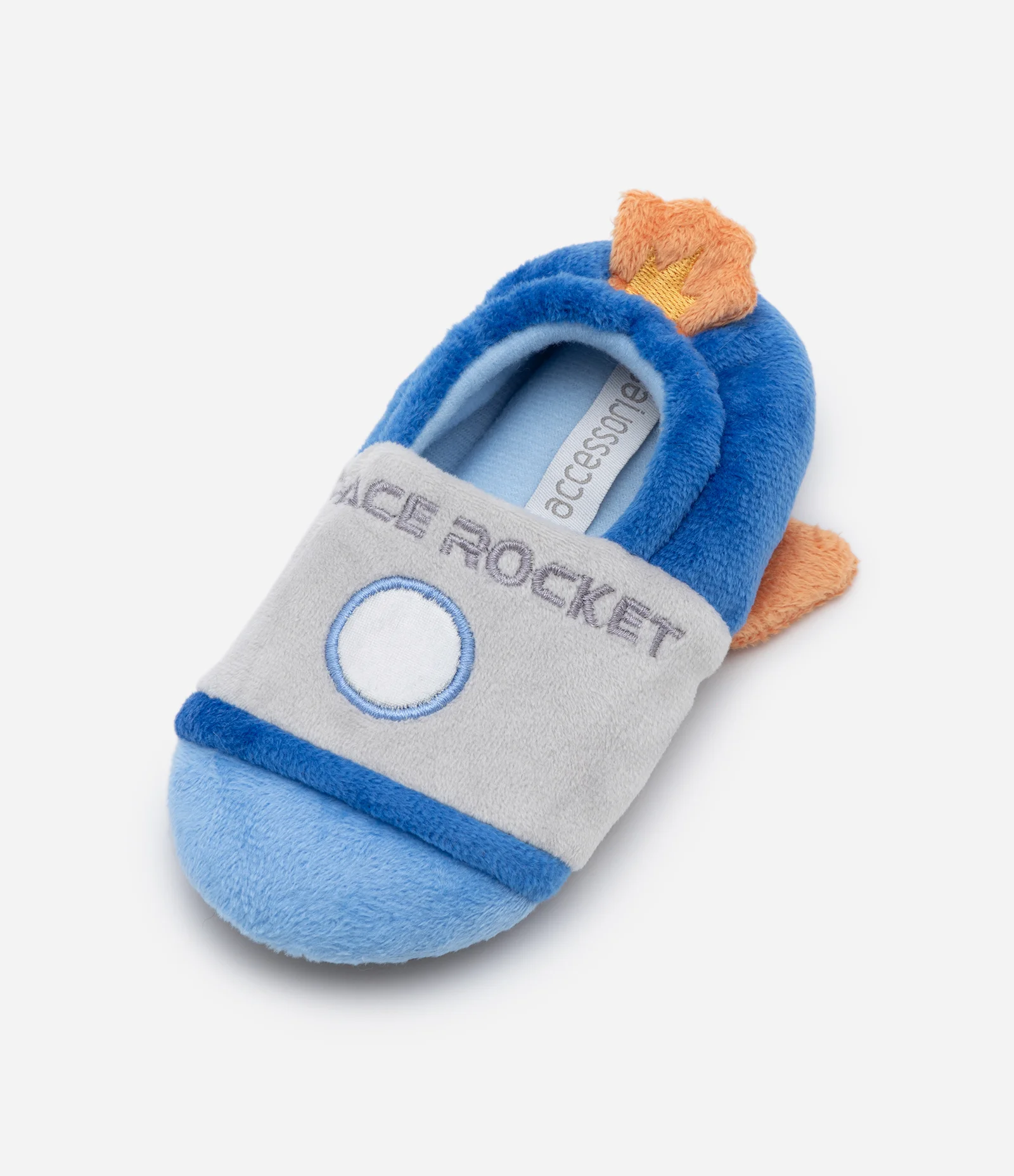 Pantufa Fechada Infantil em Fleece com Bordado Foguetinho - Tam 19/20 ao 27/28 Azul 2