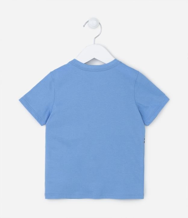 Camiseta Infantil com Listras e Bolsinho Interativo Leão-Marinho - Tam 1 a 5 Anos Azul 2