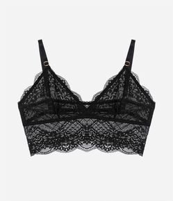 Sutiã Top Alongado em Renda sem Bojo e com Transparências