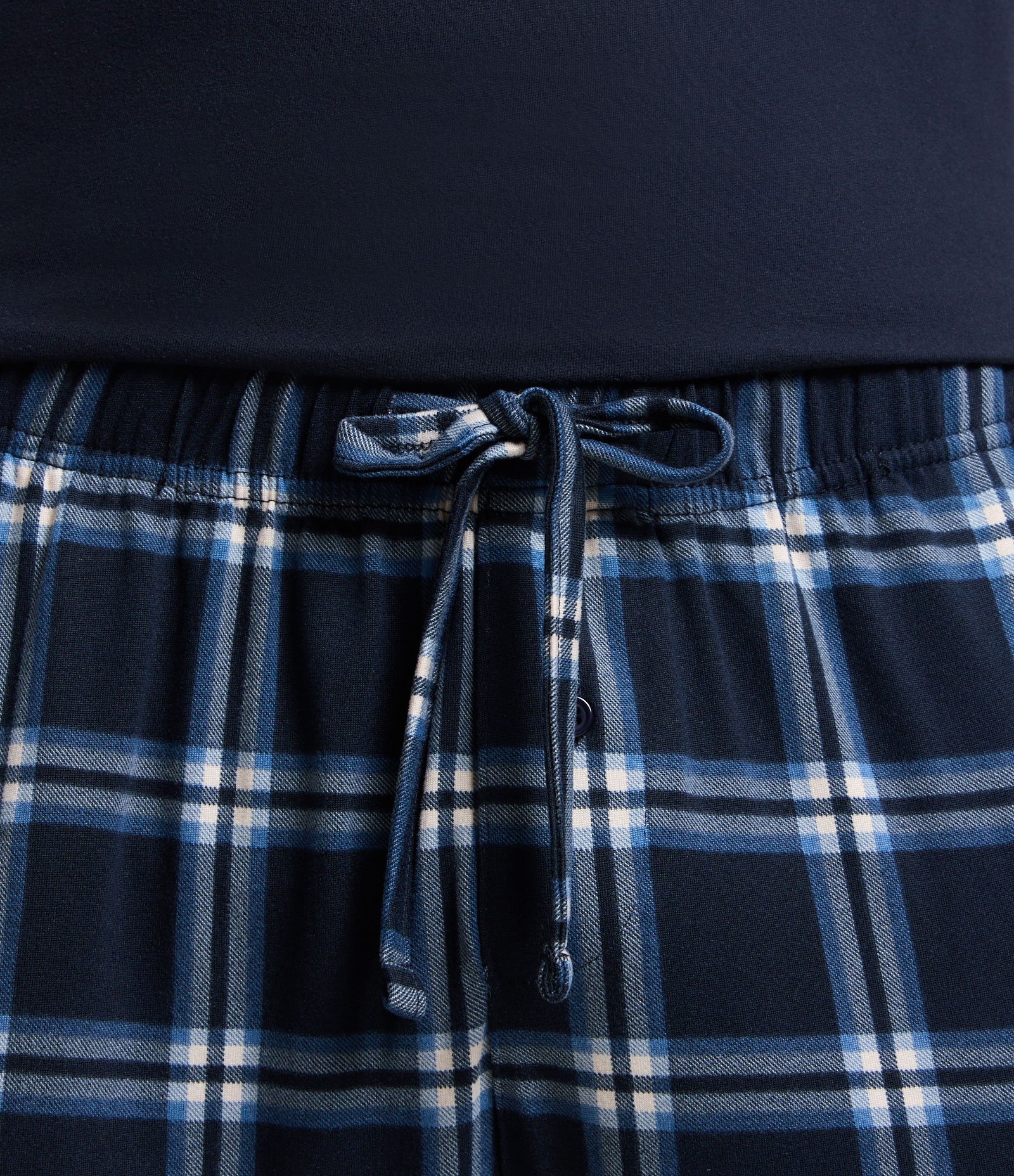 Pijama Longo com Bolso no Peito e Calça Estampa Xadrez Azul 5