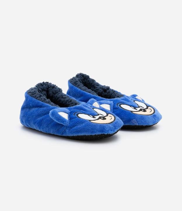 Meia Home Socks Infantil com Estampa do Sonic - Tam 23 ao 34