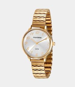 Kit Relógio Mondaine Analógico com Pulseira e Caixa em Metal 99557LPMGDE1KA