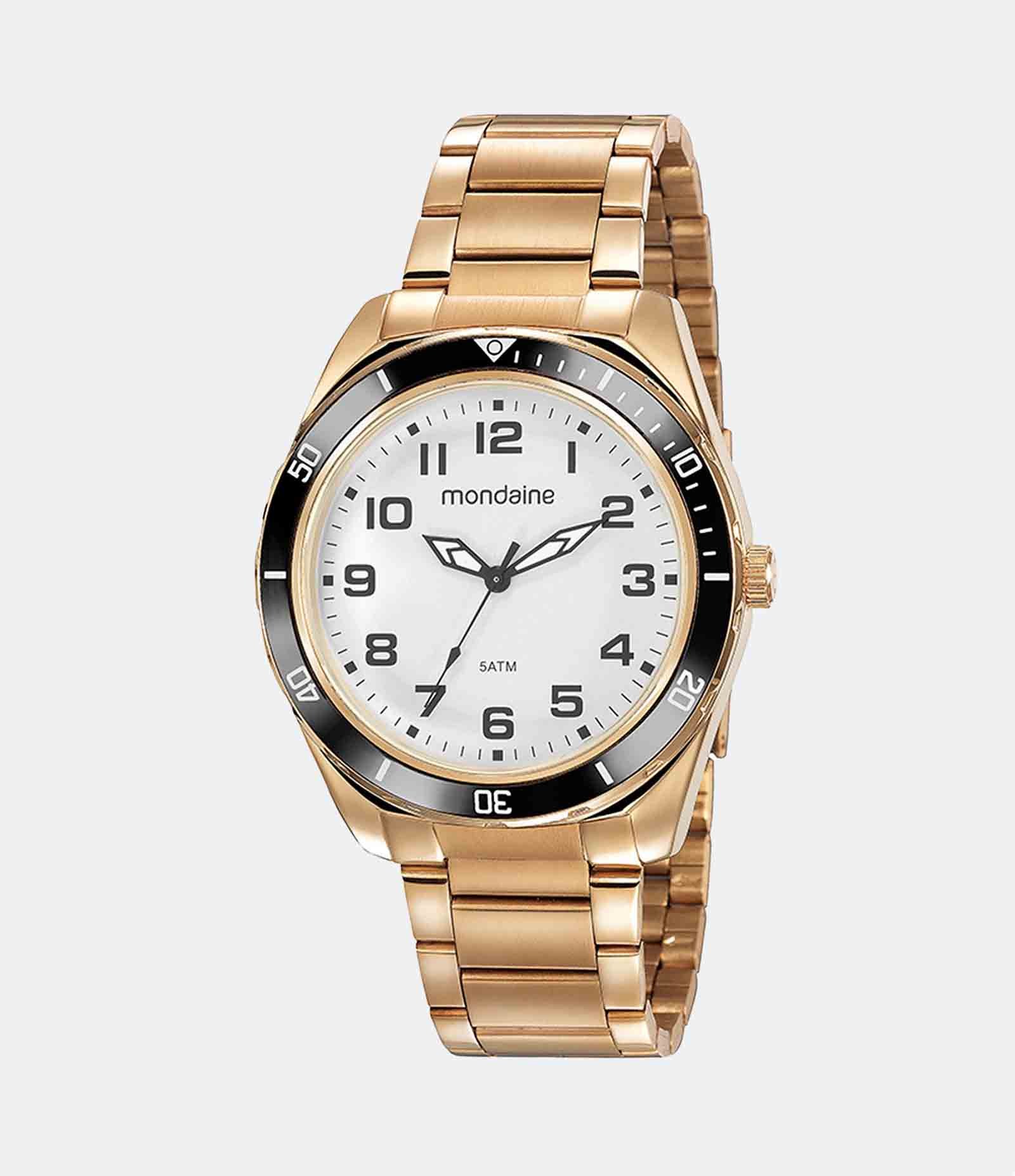 Kit Relógio Mondaine Analógico com Pulseira e Caixa em Metal 53768GPMVDE3KH Dourado 1