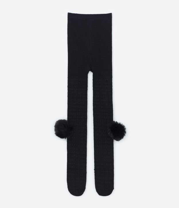 Meia Calça Infantil com Pompom - Tam PP ao G