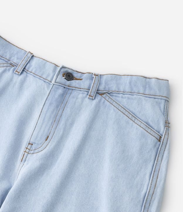 Bermuda Carpenter Infantil Jeans com Bolso Lateral e Etiquetinha - Tam 5 a 14 Anos Azul Claro 5